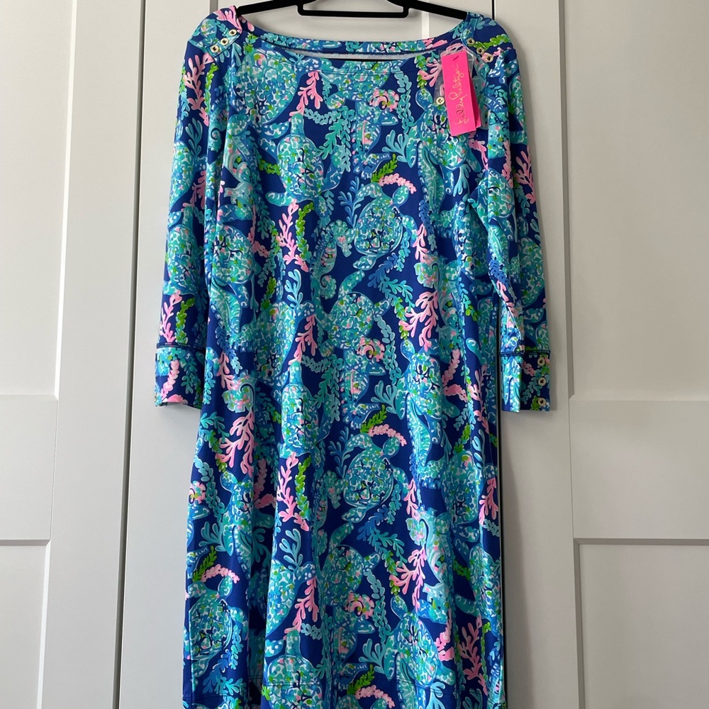 NWT Lilly Pulitzer Sophie Dress Turtle Villa (XL)